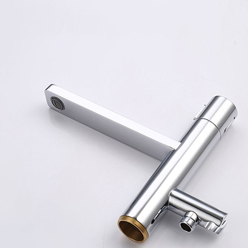 Contemporary Bathroom Faucet Floor Mounted Copper One Handle Fixed Freestanding Faucet Clearhalo 'Bathroom Remodel & Bathroom Fixtures' 'Bathtub Faucets' 'bathtub_faucets' 'Home Improvement' 'home_improvement' 'home_improvement_bathtub_faucets' 1200x1200_f2762475-b717-4087-8f78-a3a8f9691c33