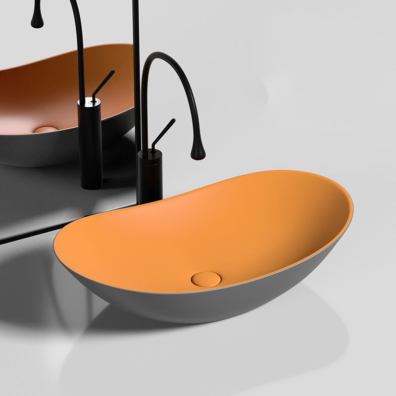 Modern Vessel Bathroom Sink Oval Porcelain with Basin and Faucet Wash Stand Clearhalo 'Bathroom Remodel & Bathroom Fixtures' 'Bathroom Sinks & Faucet Components' 'Bathroom Sinks' 'bathroom_sink' 'Home Improvement' 'home_improvement' 'home_improvement_bathroom_sink' 1200x1200_f2983383-c7bd-42ad-9f98-f61099c61b30