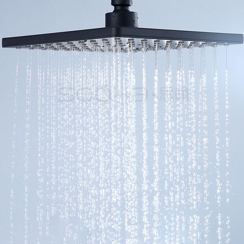 Black Square Fixed Shower Head Modern Style Wall-Mount Showerhead Clearhalo 'Bathroom Remodel & Bathroom Fixtures' 'Home Improvement' 'home_improvement' 'home_improvement_shower_heads' 'Shower Heads' 'shower_heads' 'Showers & Bathtubs Plumbing' 'Showers & Bathtubs' 1200x1200_f2bad636-4d6d-4013-b164-c9901f6510ee