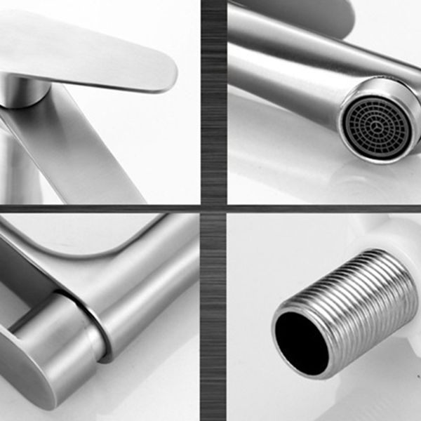 Contemporary Single Handle Kitchen Faucet Low Profile Faucet in Chrome Clearhalo 'Home Improvement' 'home_improvement' 'home_improvement_kitchen_faucets' 'Kitchen Faucets' 'Kitchen Remodel & Kitchen Fixtures' 'Kitchen Sinks & Faucet Components' 'kitchen_faucets' 1200x1200_f2c81860-08f8-4a2d-92ce-eaf6ec3b2b89