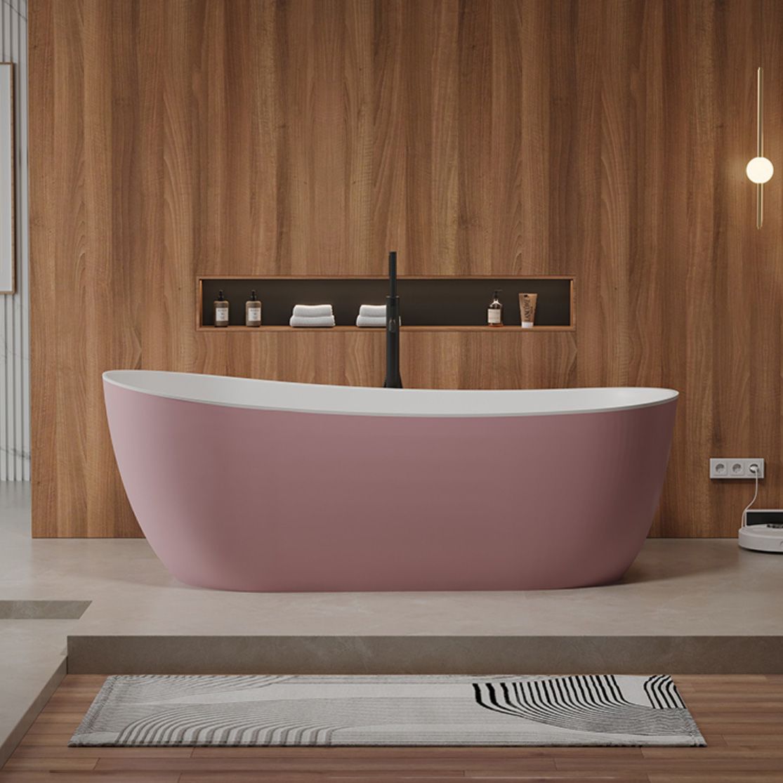 Modern Antique Finish Soaking Bathtub Stand Alone Oval Bath Tub Clearhalo 'Bathroom Remodel & Bathroom Fixtures' 'Bathtubs' 'Home Improvement' 'home_improvement' 'home_improvement_bathtubs' 'Showers & Bathtubs' 1200x1200_f2ce002e-553b-49dc-b4cc-f4b0d5a9e194