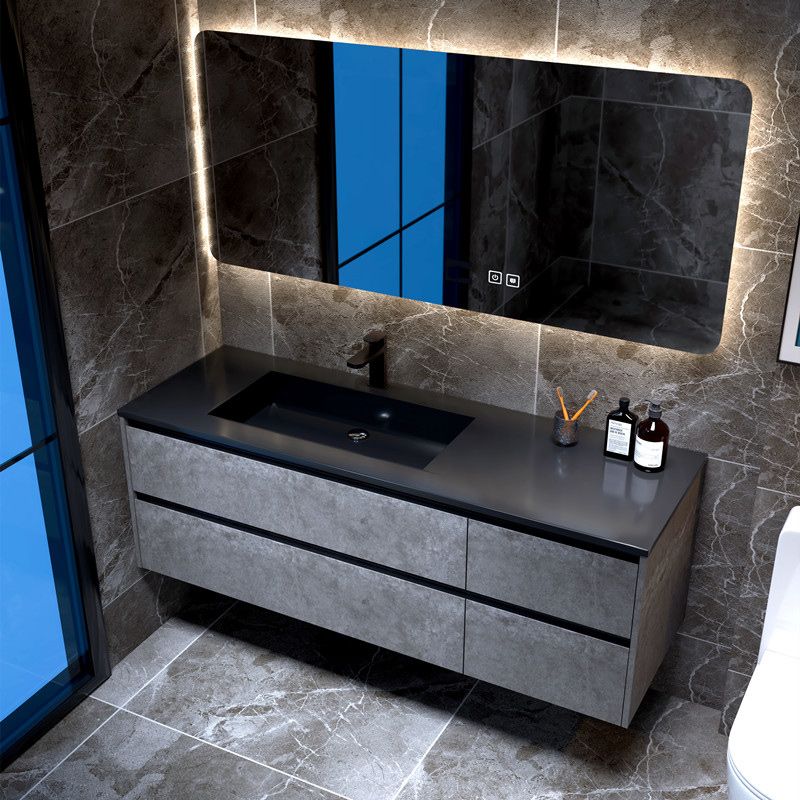 Glam Bathroom Vanity Cabinet Limestone Top with Mirror and Standalone Cabinet Vanity Set Clearhalo 'Bathroom Remodel & Bathroom Fixtures' 'Bathroom Vanities' 'bathroom_vanities' 'Home Improvement' 'home_improvement' 'home_improvement_bathroom_vanities' 1200x1200_f2de37fc-54ec-408b-a2db-ec5f980269e7