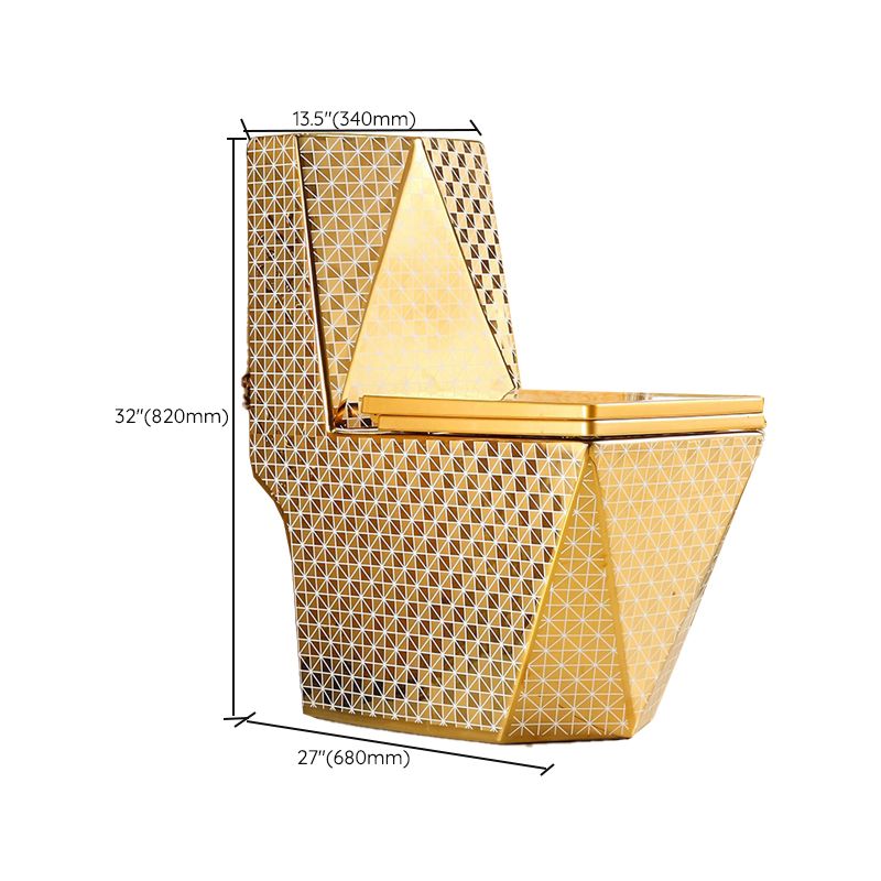 Contemporary One Piece Flush Toilet Floor Mounted Golden Urine Toilet for  Washroom - Clearhalo