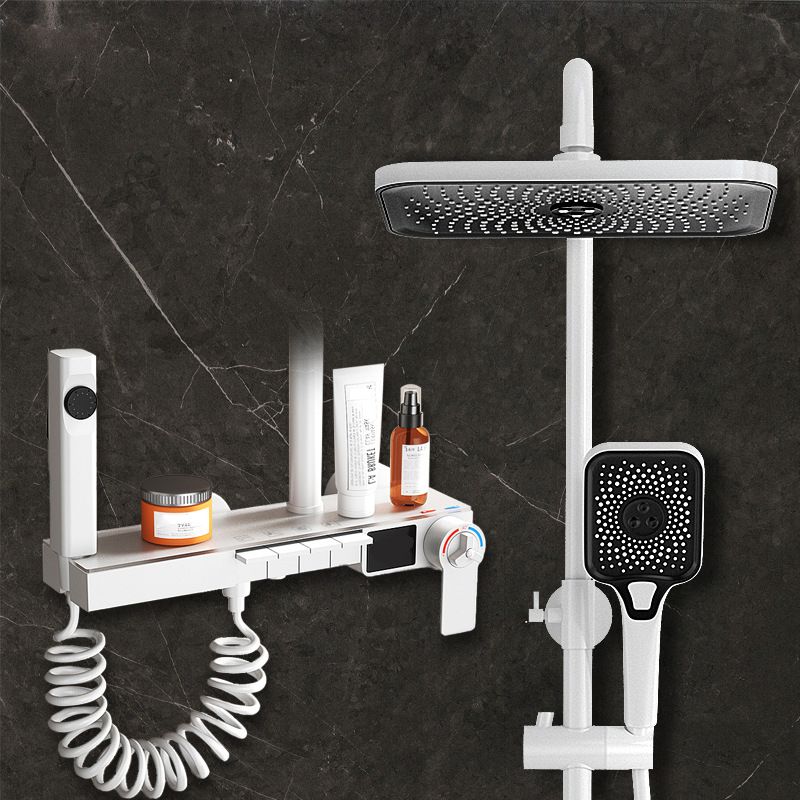 Modern Shower System Copper Wall-Mounted Swivel Square Rain Shower Head Shower Set Clearhalo 'Bathroom Remodel & Bathroom Fixtures' 'Home Improvement' 'home_improvement' 'home_improvement_shower_faucets' 'Shower Faucets & Systems' 'shower_faucets' 'Showers & Bathtubs Plumbing' 'Showers & Bathtubs' 1200x1200_f309e162-78de-4b71-938f-d9e8cc46f7e9