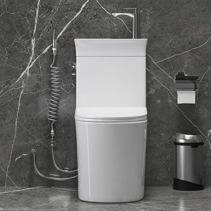 Modern Flush Toilet Left Side One-Piece Toilet with Slow Close Seat Clearhalo 'Bathroom Remodel & Bathroom Fixtures' 'Home Improvement' 'home_improvement' 'home_improvement_toilets' 'Toilets & Bidets' 'Toilets' 1200x1200_f30a7306-2fad-4dcb-b87e-76bf7cb7f33d