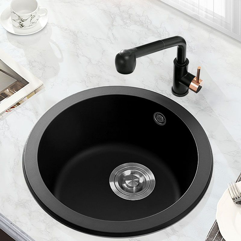 Quartz Kitchen Sink Round Single Basin Kitchen Sink with Drain Assembly Clearhalo 'Home Improvement' 'home_improvement' 'home_improvement_kitchen_sinks' 'Kitchen Remodel & Kitchen Fixtures' 'Kitchen Sinks & Faucet Components' 'Kitchen Sinks' 'kitchen_sinks' 1200x1200_f31a8af0-eabe-46ae-9788-2083e0816b29