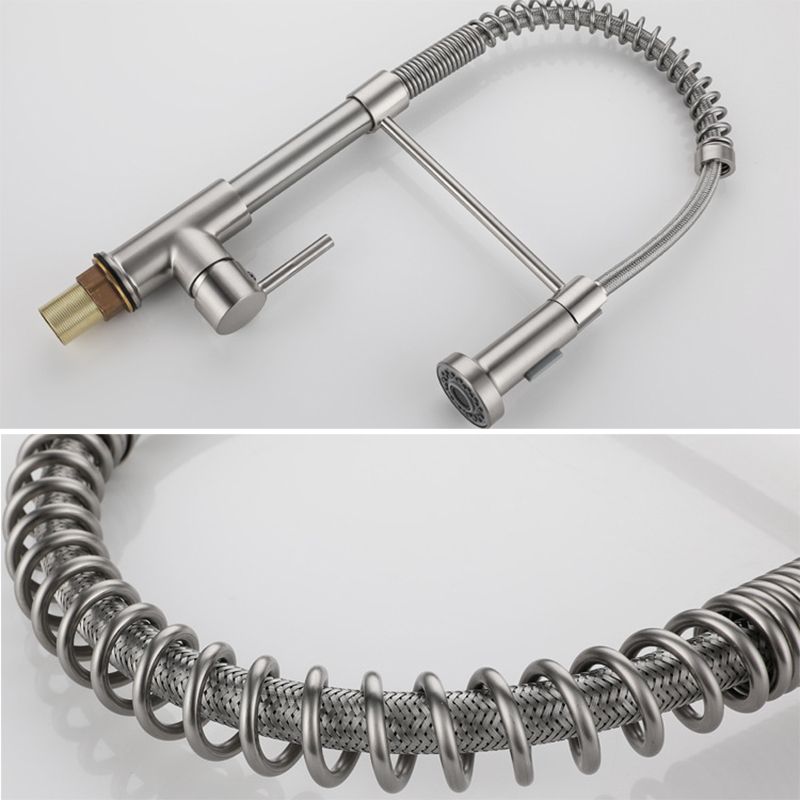 Modern Farmhouse Kitchen Faucet Pull down Single Handle 304 Stainless Steel Faucet Clearhalo 'Home Improvement' 'home_improvement' 'home_improvement_kitchen_faucets' 'Kitchen Faucets' 'Kitchen Remodel & Kitchen Fixtures' 'Kitchen Sinks & Faucet Components' 'kitchen_faucets' 1200x1200_f321017e-1340-4f0d-ad4f-fbef79bb3555