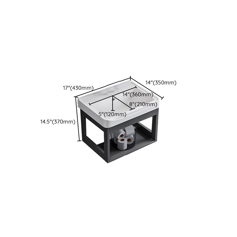 Bathroom Sink Vanity Rectangular Sink Storage Shelf Sink Vanity Clearhalo 'Bathroom Remodel & Bathroom Fixtures' 'Bathroom Vanities' 'bathroom_vanities' 'Home Improvement' 'home_improvement' 'home_improvement_bathroom_vanities' 1200x1200_f37039cb-7b5d-41b4-8c77-8342c1f07793