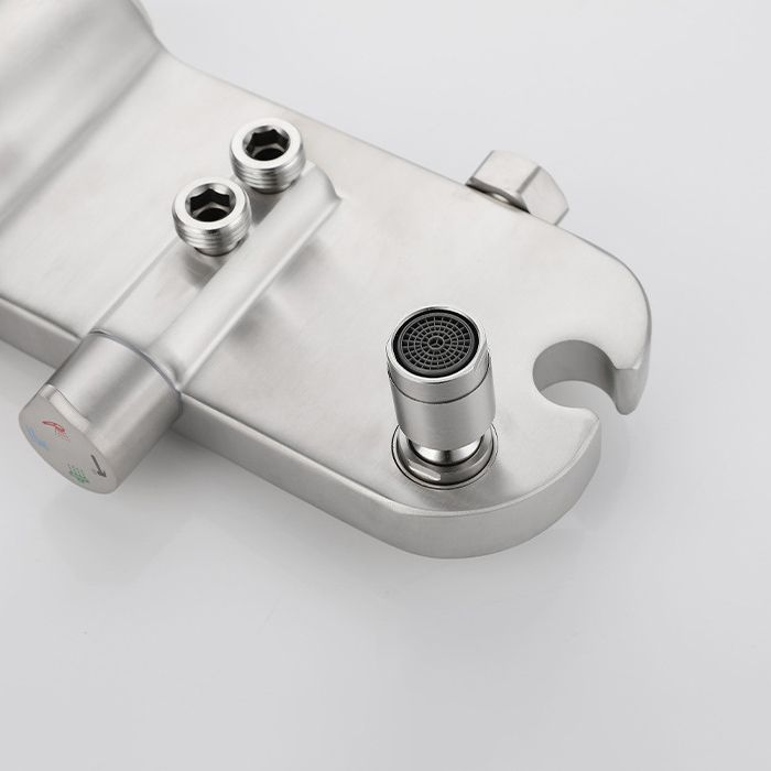 Modern Shower System Stainless Steel Adjustable Shower Head Shower Combo Clearhalo 'Bathroom Remodel & Bathroom Fixtures' 'Home Improvement' 'home_improvement' 'home_improvement_shower_faucets' 'Shower Faucets & Systems' 'shower_faucets' 'Showers & Bathtubs Plumbing' 'Showers & Bathtubs' 1200x1200_f371d086-4553-4c67-880f-6025442f0cf6