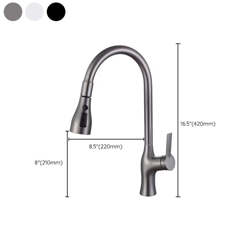 1-Hole 1-Handle Faucet Pull out Sprayer Standard Kitchen Faucet Clearhalo 'Home Improvement' 'home_improvement' 'home_improvement_kitchen_faucets' 'Kitchen Faucets' 'Kitchen Remodel & Kitchen Fixtures' 'Kitchen Sinks & Faucet Components' 'kitchen_faucets' 1200x1200_f3725aed-a0a0-4afd-b901-3b13652da2d1