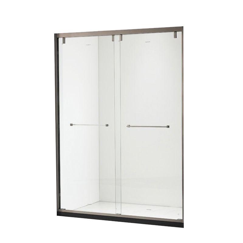 Double Sliding Semi Frameless Shower Bath Door Stainless Steel Handle Shower Door Clearhalo 'Bathroom Remodel & Bathroom Fixtures' 'Home Improvement' 'home_improvement' 'home_improvement_shower_tub_doors' 'Shower and Tub Doors' 'shower_tub_doors' 'Showers & Bathtubs' 1200x1200_f3730708-0ee5-463f-8ec7-ff996b5663c4