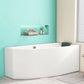 White Corner Bath Freestanding Acrylic Soaking Modern Bathtub Clearhalo 'Bathroom Remodel & Bathroom Fixtures' 'Bathtubs' 'Home Improvement' 'home_improvement' 'home_improvement_bathtubs' 'Showers & Bathtubs' 1200x1200_f37bb268-ab6f-4ea7-aa03-a9c22156d77a