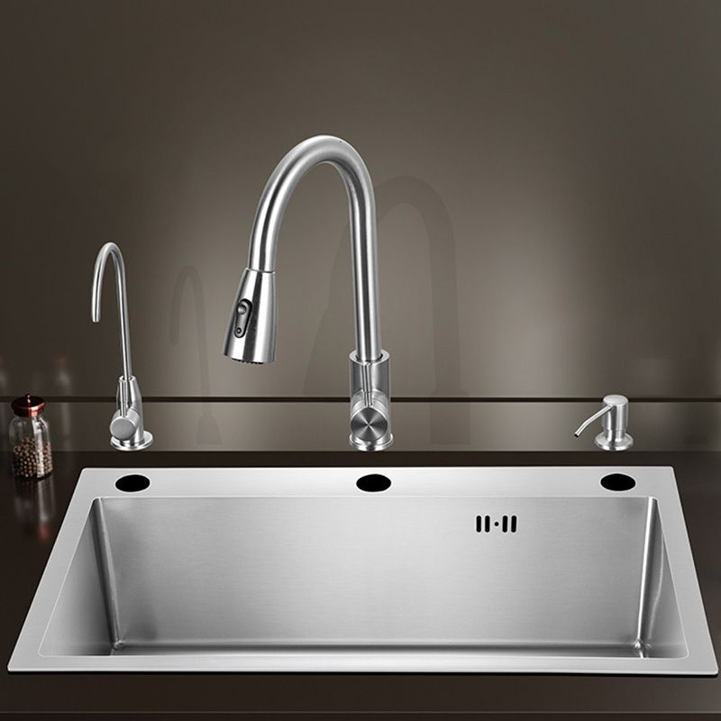 Contemporary Style Kitchen Sink Stainless Steel Colorfast Drop-In Kitchen Sink Clearhalo 'Home Improvement' 'home_improvement' 'home_improvement_kitchen_sinks' 'Kitchen Remodel & Kitchen Fixtures' 'Kitchen Sinks & Faucet Components' 'Kitchen Sinks' 'kitchen_sinks' 1200x1200_f37f194d-1e21-445a-b931-536a6637d08e
