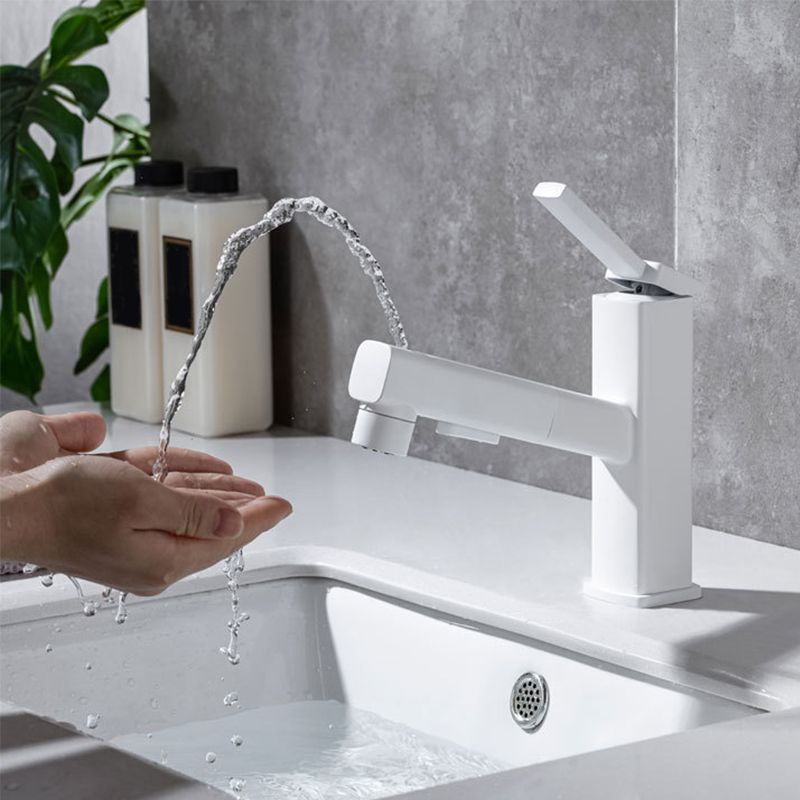 Lever Handle Faucet Pull-out Vessel Sink Faucet with Swivel Spout Clearhalo 'Bathroom Remodel & Bathroom Fixtures' 'Bathroom Sink Faucets' 'Bathroom Sinks & Faucet Components' 'bathroom_sink_faucets' 'Home Improvement' 'home_improvement' 'home_improvement_bathroom_sink_faucets' 1200x1200_f38c5df7-7d23-4011-94c2-63f2b5849b8c