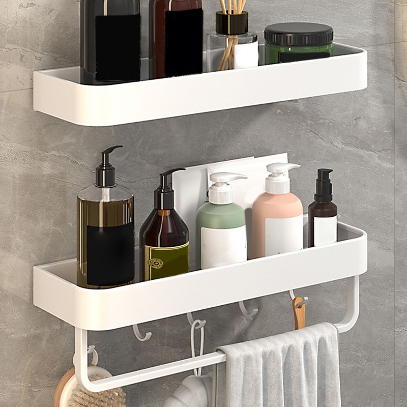 White 2-Piece Bathroom Hardware Modern Bathroom Accessory Set, Bath Shelf Clearhalo 'Bathroom Hardware Sets' 'Bathroom Hardware' 'Bathroom Remodel & Bathroom Fixtures' 'bathroom_hardware_sets' 'Home Improvement' 'home_improvement' 'home_improvement_bathroom_hardware_sets' 1200x1200_f3a6520e-0692-4b8a-946e-2e59bd9472f7