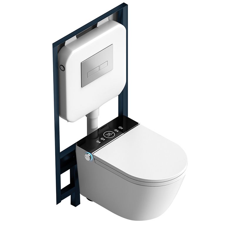 Elongated Wall Mounted Bidet with Heated Seat White 12.20" High Temperature Control Bidet Clearhalo 'Bathroom Remodel & Bathroom Fixtures' 'Bidets' 'Home Improvement' 'home_improvement' 'home_improvement_bidets' 'Toilets & Bidets' 1200x1200_f3aef383-8b09-43a3-80b9-5a6f852d5669