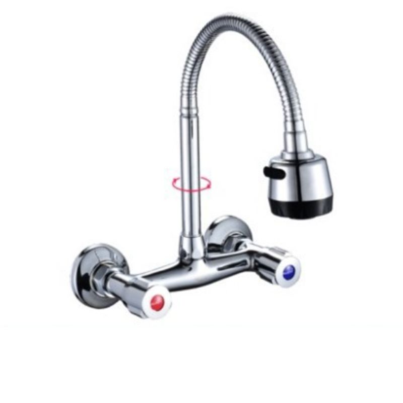 Modern 1-Hold Bar Faucet Double Handle Wall-mounted Lead Free Bar Faucet Clearhalo 'Home Improvement' 'home_improvement' 'home_improvement_kitchen_faucets' 'Kitchen Faucets' 'Kitchen Remodel & Kitchen Fixtures' 'Kitchen Sinks & Faucet Components' 'kitchen_faucets' 1200x1200_f3b6f842-22e2-4aec-9ae8-709731f76c93