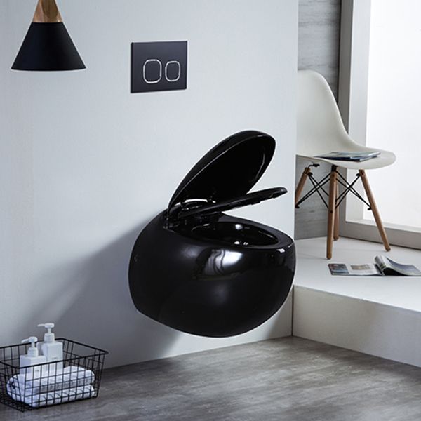 Contemporary Flush Toilet Round One Piece Toilet Wall Mount Porcelain Toilet Clearhalo 'Bathroom Remodel & Bathroom Fixtures' 'Home Improvement' 'home_improvement' 'home_improvement_toilets' 'Toilets & Bidets' 'Toilets' 1200x1200_f3b7f033-5695-4a8e-93e9-a64e5bb8e57b