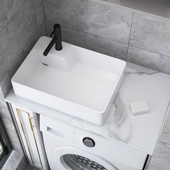 Modern Bathroom Sink White Ceramic Rectangular Bathroom Vessel Sink Clearhalo 'Bathroom Remodel & Bathroom Fixtures' 'Bathroom Sinks & Faucet Components' 'Bathroom Sinks' 'bathroom_sink' 'Home Improvement' 'home_improvement' 'home_improvement_bathroom_sink' 1200x1200_f3b81dc6-c5a7-4b64-9eb4-4e161c8fe3d4