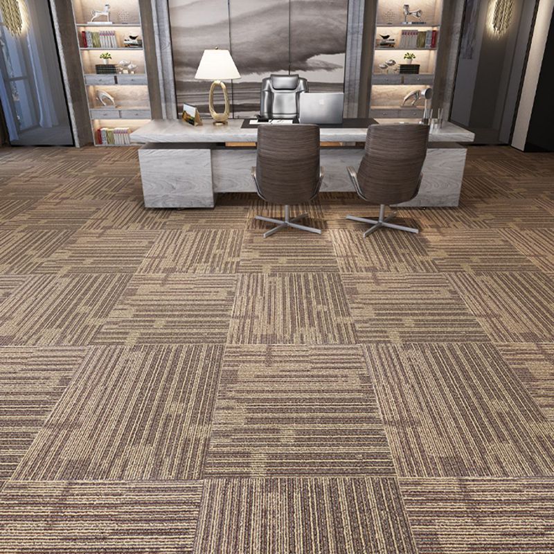 Carpet Tile Non-Skid Fade Resistant Striped Loose Lay Carpet Tiles Living Room Clearhalo 'Carpet Tiles & Carpet Squares' 'carpet_tiles_carpet_squares' 'Flooring 'Home Improvement' 'home_improvement' 'home_improvement_carpet_tiles_carpet_squares' Walls and Ceiling' 1200x1200_f3b94b95-fb68-4eec-a1eb-4aa3f4dc09d4