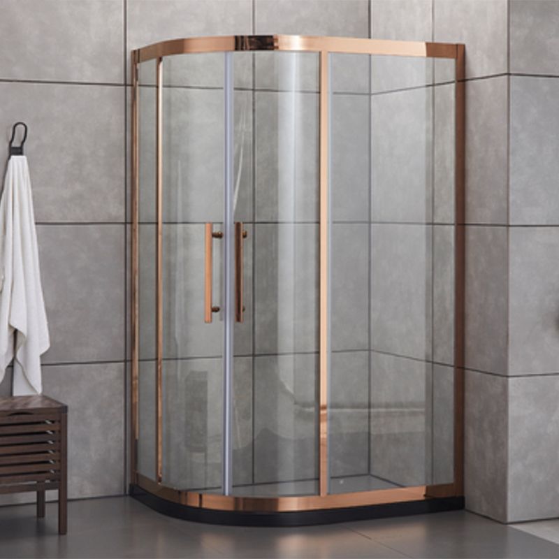 Stainless Steel Shower Enclosure Neo-Round Shower Enclosure on Corner Clearhalo 'Bathroom Remodel & Bathroom Fixtures' 'Home Improvement' 'home_improvement' 'home_improvement_shower_stalls_enclosures' 'Shower Stalls & Enclosures' 'shower_stalls_enclosures' 'Showers & Bathtubs' 1200x1200_f3e5d02e-4c0e-4367-8a06-8b21c86e31be