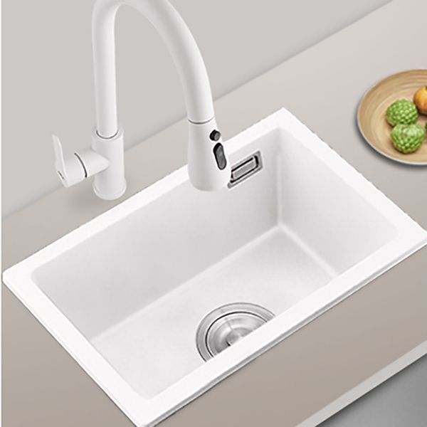 Quartz Kitchen Sink Single Bowl Kitchen Sink with with Drain Strainer Kit Clearhalo 'Home Improvement' 'home_improvement' 'home_improvement_kitchen_sinks' 'Kitchen Remodel & Kitchen Fixtures' 'Kitchen Sinks & Faucet Components' 'Kitchen Sinks' 'kitchen_sinks' 1200x1200_f3eee64c-2723-48d4-8dd8-7fbf9ddb46e0