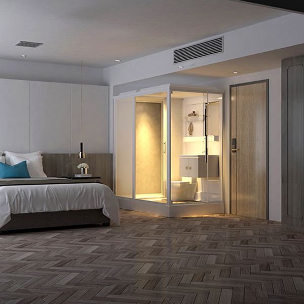 Contemporary Rectangle Shower Stall Clear Framed Shower Stall with Ceiling Clearhalo 'Bathroom Remodel & Bathroom Fixtures' 'Home Improvement' 'home_improvement' 'home_improvement_shower_stalls_enclosures' 'Shower Stalls & Enclosures' 'shower_stalls_enclosures' 'Showers & Bathtubs' 1200x1200_f3f48477-f382-453c-80b3-3a3059b56934