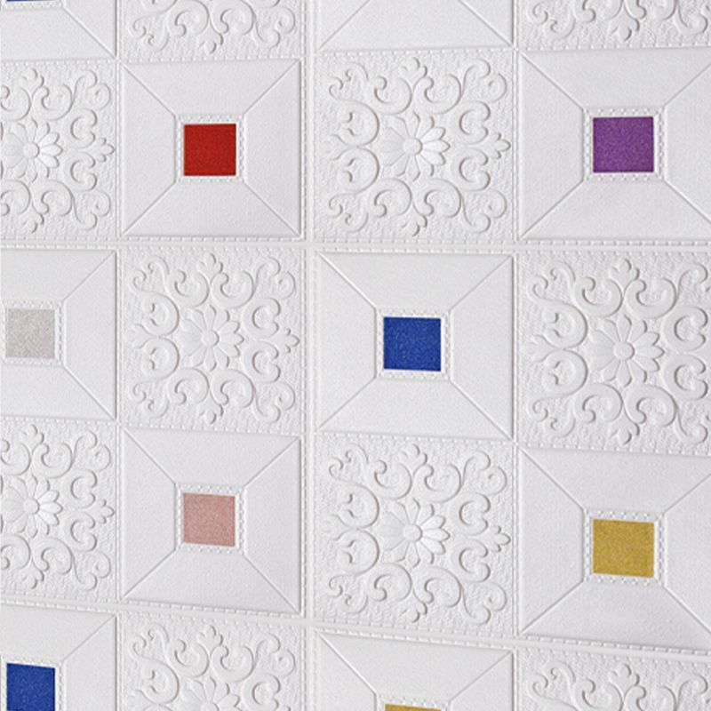 XPE Foam Wall Paneling Square Print Waterproof Wall Paneling for Living Room Clearhalo 'Flooring 'Home Improvement' 'home_improvement' 'home_improvement_wall_paneling' 'Wall Paneling' 'wall_paneling' 'Walls & Ceilings' Walls and Ceiling' 1200x1200_f3f900db-b8f1-41be-9cad-01aeead2bce8