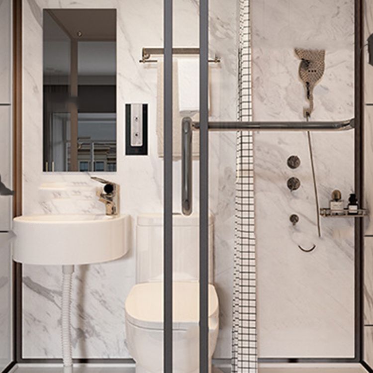 Tempered Glass Shower Stall with Shower Base Rectangle Shower Stall Clearhalo 'Bathroom Remodel & Bathroom Fixtures' 'Home Improvement' 'home_improvement' 'home_improvement_shower_stalls_enclosures' 'Shower Stalls & Enclosures' 'shower_stalls_enclosures' 'Showers & Bathtubs' 1200x1200_f3fa5e9d-2500-475e-8eaa-122cc5f6f0db