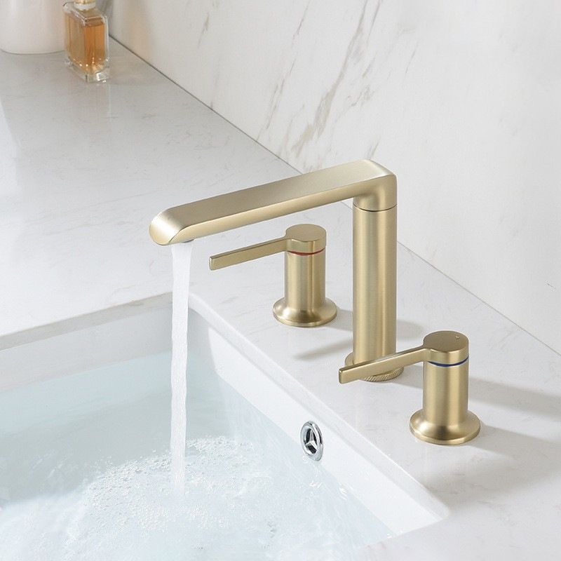 7.28" H Luxury Vanity Sink Faucet 3-hole Circular Bathroom Faucet Clearhalo 'Bathroom Remodel & Bathroom Fixtures' 'Bathroom Sink Faucets' 'Bathroom Sinks & Faucet Components' 'bathroom_sink_faucets' 'Home Improvement' 'home_improvement' 'home_improvement_bathroom_sink_faucets' 1200x1200_f403104a-32b0-49d0-a6b6-0193e69369f9
