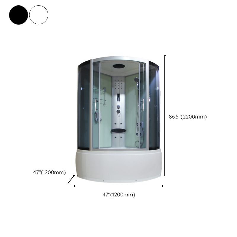 Round Double Sliding Shower Stall Full Frame Tempered Glass Shower Room Clearhalo 'Bathroom Remodel & Bathroom Fixtures' 'Home Improvement' 'home_improvement' 'home_improvement_shower_stalls_enclosures' 'Shower Stalls & Enclosures' 'shower_stalls_enclosures' 'Showers & Bathtubs' 1200x1200_f429412e-6bfa-459d-9894-c14545b3e435