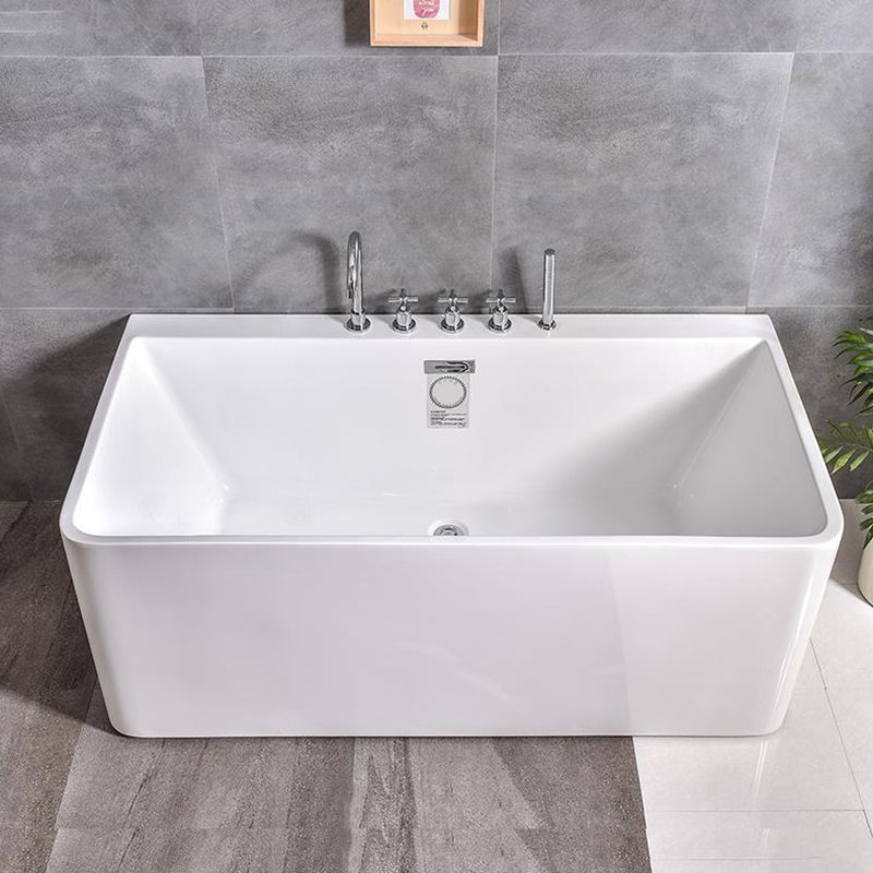 Rectangular Bathtub Acrylic Soaking Bath in White , 22.83-inch Tall Clearhalo 'Bathroom Remodel & Bathroom Fixtures' 'Bathtubs' 'Home Improvement' 'home_improvement' 'home_improvement_bathtubs' 'Showers & Bathtubs' 1200x1200_f43e46e6-e7c2-43d1-86d3-141c0bf8a8cd