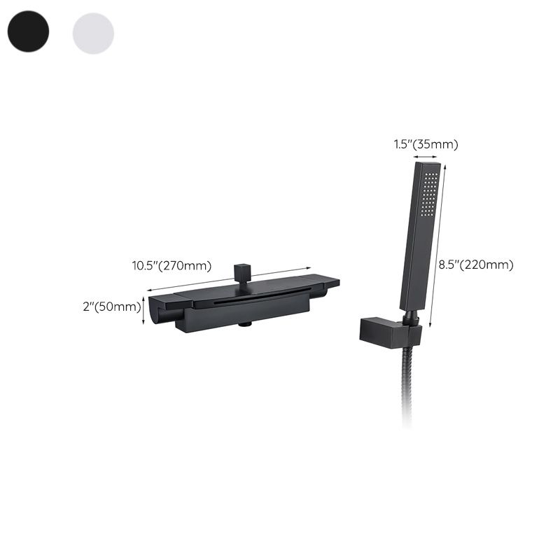 Two Handle Bathroom Faucet Wall Mounted Fixed Tub Faucet Trim Clearhalo 'Bathroom Remodel & Bathroom Fixtures' 'Bathtub Faucets' 'bathtub_faucets' 'Home Improvement' 'home_improvement' 'home_improvement_bathtub_faucets' 1200x1200_f443f84d-e999-45ea-a153-0bac2da398f1