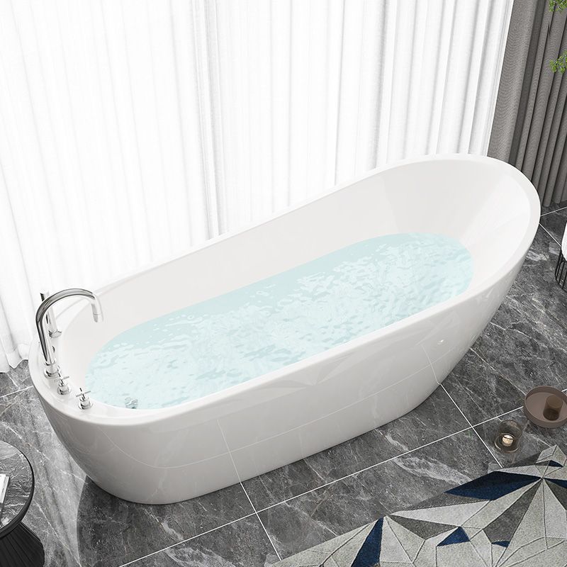 Slipper Modern Bath Oval White Soaking Acrylic Stand Alone Bathtub Clearhalo 'Bathroom Remodel & Bathroom Fixtures' 'Bathtubs' 'Home Improvement' 'home_improvement' 'home_improvement_bathtubs' 'Showers & Bathtubs' 1200x1200_f444b8b9-7d15-4b87-8f70-8add03d4667c