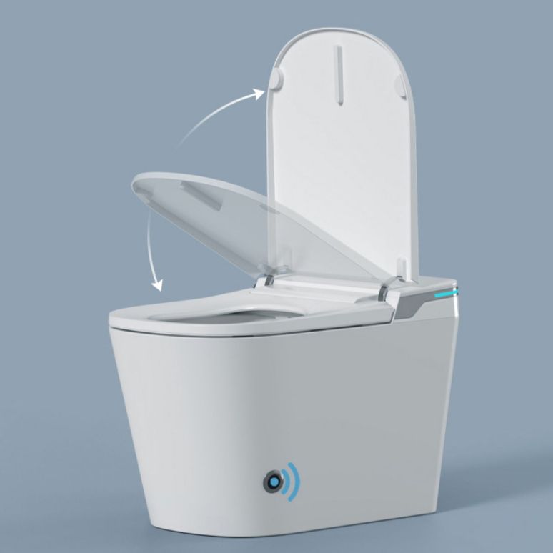 White Elongated Floor Mount Bidet with Warm Air Dryer Antimicrobial Clearhalo 'Bathroom Remodel & Bathroom Fixtures' 'Bidets' 'Home Improvement' 'home_improvement' 'home_improvement_bidets' 'Toilets & Bidets' 1200x1200_f455cf09-da92-44a3-8379-2397eb291a10
