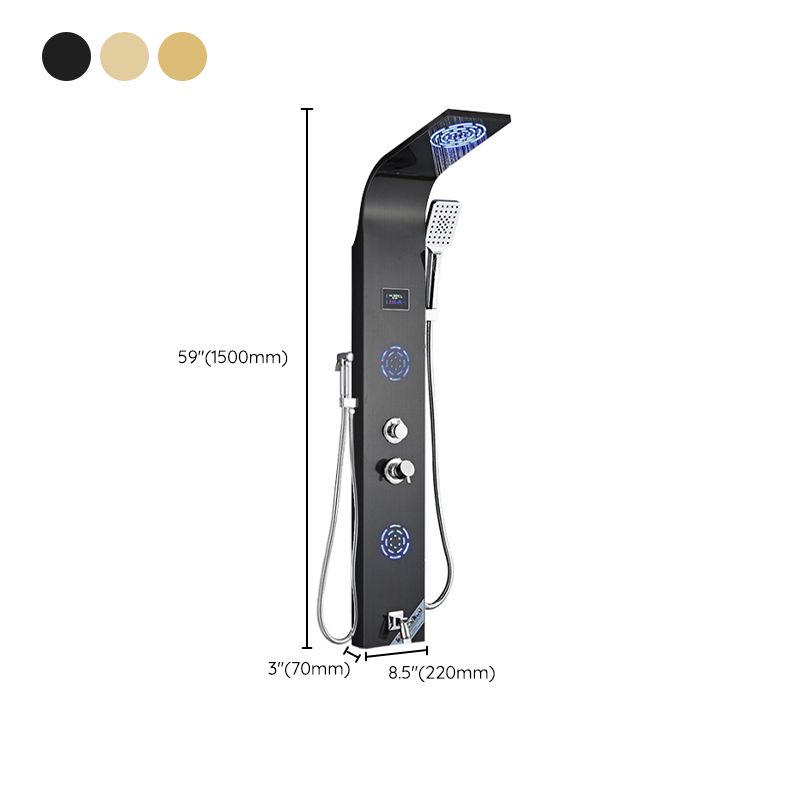 Shower Shower Set Digital Display Temperature Control Shower Wall Mounted Clearhalo 'Bathroom Remodel & Bathroom Fixtures' 'Home Improvement' 'home_improvement' 'home_improvement_shower_faucets' 'Shower Faucets & Systems' 'shower_faucets' 'Showers & Bathtubs Plumbing' 'Showers & Bathtubs' 1200x1200_f45bbcff-3189-49e0-bd4e-6a00eddb1832