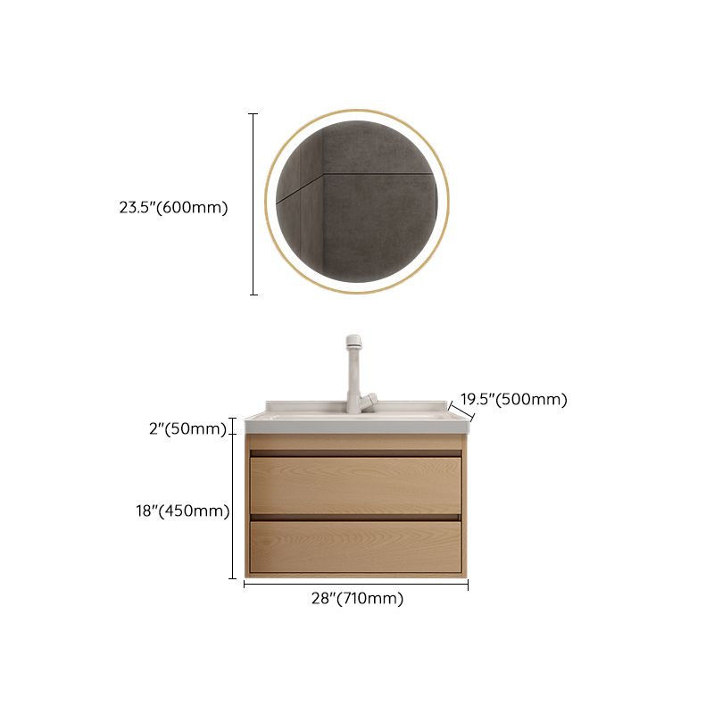 Wall Mount Vanity Mirror Single Sink Rectangle Door Wood Vanity with Drawers Clearhalo 'Bathroom Remodel & Bathroom Fixtures' 'Bathroom Vanities' 'bathroom_vanities' 'Home Improvement' 'home_improvement' 'home_improvement_bathroom_vanities' 1200x1200_f464473b-2ea0-40ba-b9f0-2c87202cb612