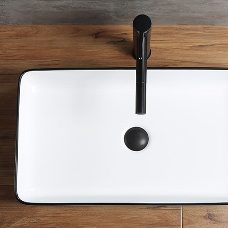 Modern Bathroom Sink Rectangular Porcelain Trough Sink with Pop-Up Drain Clearhalo 'Bathroom Remodel & Bathroom Fixtures' 'Bathroom Sinks & Faucet Components' 'Bathroom Sinks' 'bathroom_sink' 'Home Improvement' 'home_improvement' 'home_improvement_bathroom_sink' 1200x1200_f46e5d40-db72-4985-98c7-5d3c48e814a4