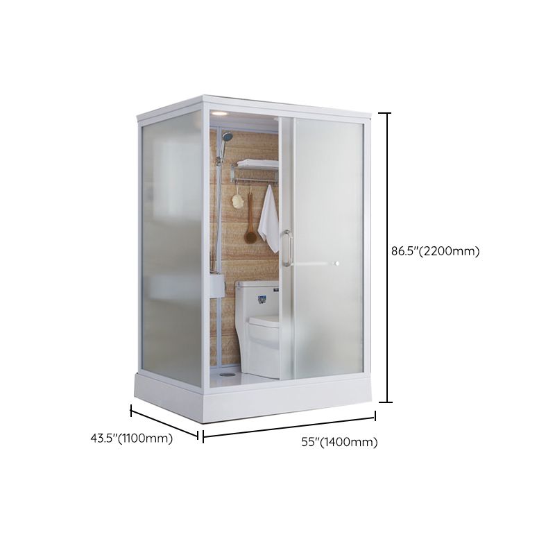 White Rectangular Shower Stall Tempered Glass Shower Enclosure without toilet Clearhalo 'Bathroom Remodel & Bathroom Fixtures' 'Home Improvement' 'home_improvement' 'home_improvement_shower_stalls_enclosures' 'Shower Stalls & Enclosures' 'shower_stalls_enclosures' 'Showers & Bathtubs' 1200x1200_f46ed590-bbaf-4e6f-9e85-0b51e61d20f9