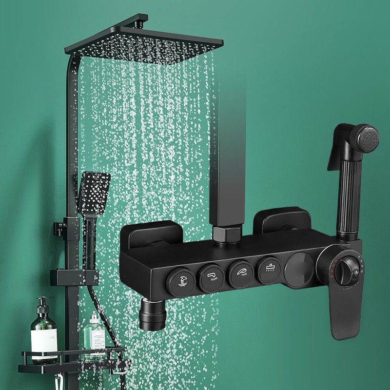 Modern Adjustable Water Flow Shower Faucet Shower Arm Hose Shower System on Wall Clearhalo 'Bathroom Remodel & Bathroom Fixtures' 'Home Improvement' 'home_improvement' 'home_improvement_shower_faucets' 'Shower Faucets & Systems' 'shower_faucets' 'Showers & Bathtubs Plumbing' 'Showers & Bathtubs' 1200x1200_f4782564-5ad7-460d-9d9f-39bb80e6f424