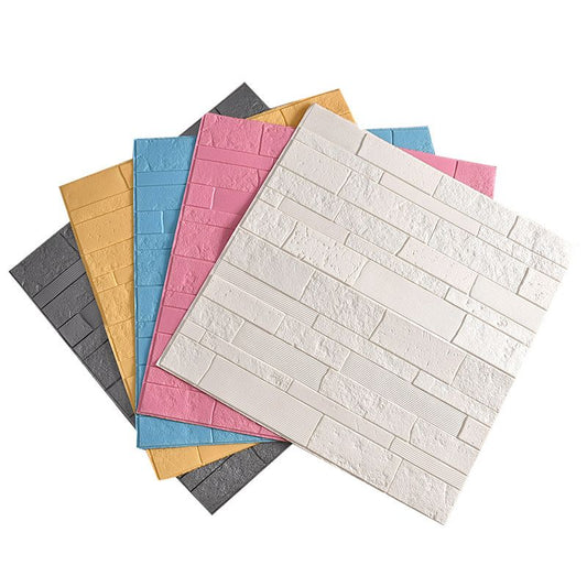 Colorful 3D Embossed Wall Panel Waterproof Faux Stone Wall Tile Clearhalo 'Flooring 'Home Improvement' 'home_improvement' 'home_improvement_wall_paneling' 'Wall Paneling' 'wall_paneling' 'Walls & Ceilings' Walls and Ceiling' 1200x1200_f47b952e-d544-462e-b233-19fe117eb451