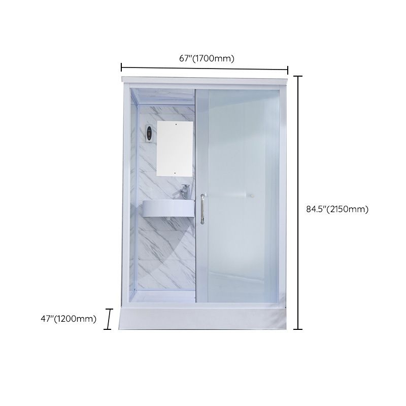 Rectangular Frosted Glass Shower Enclosure Single Sliding Framed Shower Enclosure Clearhalo 'Bathroom Remodel & Bathroom Fixtures' 'Home Improvement' 'home_improvement' 'home_improvement_shower_stalls_enclosures' 'Shower Stalls & Enclosures' 'shower_stalls_enclosures' 'Showers & Bathtubs' 1200x1200_f48ed502-9436-4e66-af98-f64b44363a80