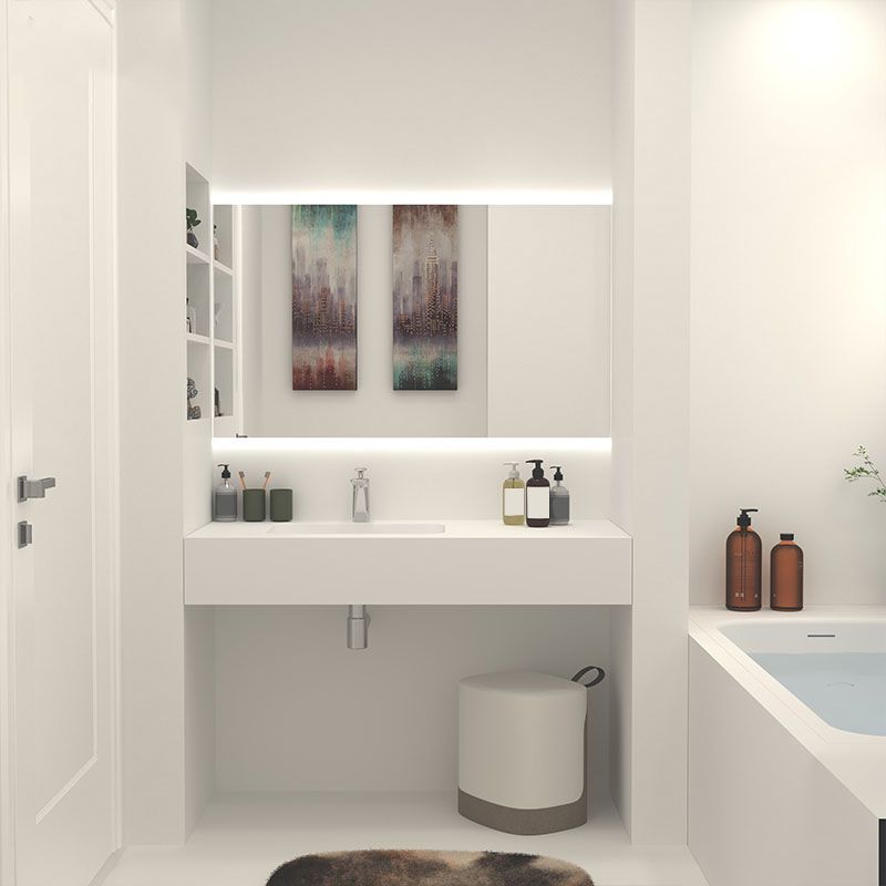 Modern Undermount Bathroom Sink Rectangular Pop-Up Drain Wash Stand without Faucet Clearhalo 'Bathroom Remodel & Bathroom Fixtures' 'Bathroom Sinks & Faucet Components' 'Bathroom Sinks' 'bathroom_sink' 'Home Improvement' 'home_improvement' 'home_improvement_bathroom_sink' 1200x1200_f492093a-c9f2-44c1-b91c-d9690300579a