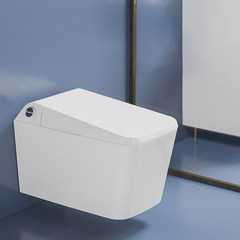 White Elongated Wall Mounted Bidet Deodorizing Wall Hung Toilet Set with Heated Seat Clearhalo 'Bathroom Remodel & Bathroom Fixtures' 'Bidets' 'Home Improvement' 'home_improvement' 'home_improvement_bidets' 'Toilets & Bidets' 1200x1200_f497f3a6-c01b-43a2-9d6d-0f2d892e3757
