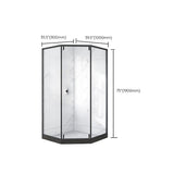 Single Sliding Neo-Angle Shower Enclosure Tempered Glass Stainless Steel Shower Stall Clearhalo 'Bathroom Remodel & Bathroom Fixtures' 'Home Improvement' 'home_improvement' 'home_improvement_shower_stalls_enclosures' 'Shower Stalls & Enclosures' 'shower_stalls_enclosures' 'Showers & Bathtubs' 1200x1200_f49e490e-6218-467f-b6e7-db41a211074a