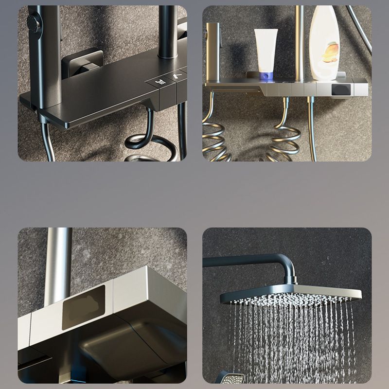 Modern Shower System Slide Bar Adjustable Shower Head Wall Mounted Shower Set Clearhalo 'Bathroom Remodel & Bathroom Fixtures' 'Home Improvement' 'home_improvement' 'home_improvement_shower_faucets' 'Shower Faucets & Systems' 'shower_faucets' 'Showers & Bathtubs Plumbing' 'Showers & Bathtubs' 1200x1200_f49edd6d-3826-439f-9ace-146ceb4ee94b