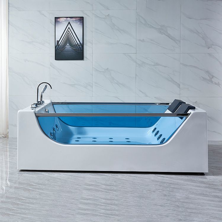 Modern Acrylic Bath Freestanding Soaking White Rectangular Bathtub Clearhalo 'Bathroom Remodel & Bathroom Fixtures' 'Bathtubs' 'Home Improvement' 'home_improvement' 'home_improvement_bathtubs' 'Showers & Bathtubs' 1200x1200_f4a0395f-8fd5-4286-80ff-82a79c33d373