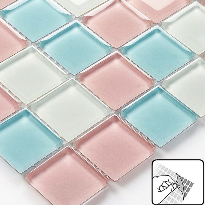 12" x 12" Peel & Stick Tie Glass Square Grid Mosaic Peel and Stick Tile 10-Pack Clearhalo 'Flooring 'Home Improvement' 'home_improvement' 'home_improvement_peel_stick_blacksplash' 'Peel & Stick Backsplash Tile' 'peel_stick_blacksplash' 'Walls & Ceilings' Walls and Ceiling' 1200x1200_f4a303d5-a570-43f6-8525-cf4290cf486b