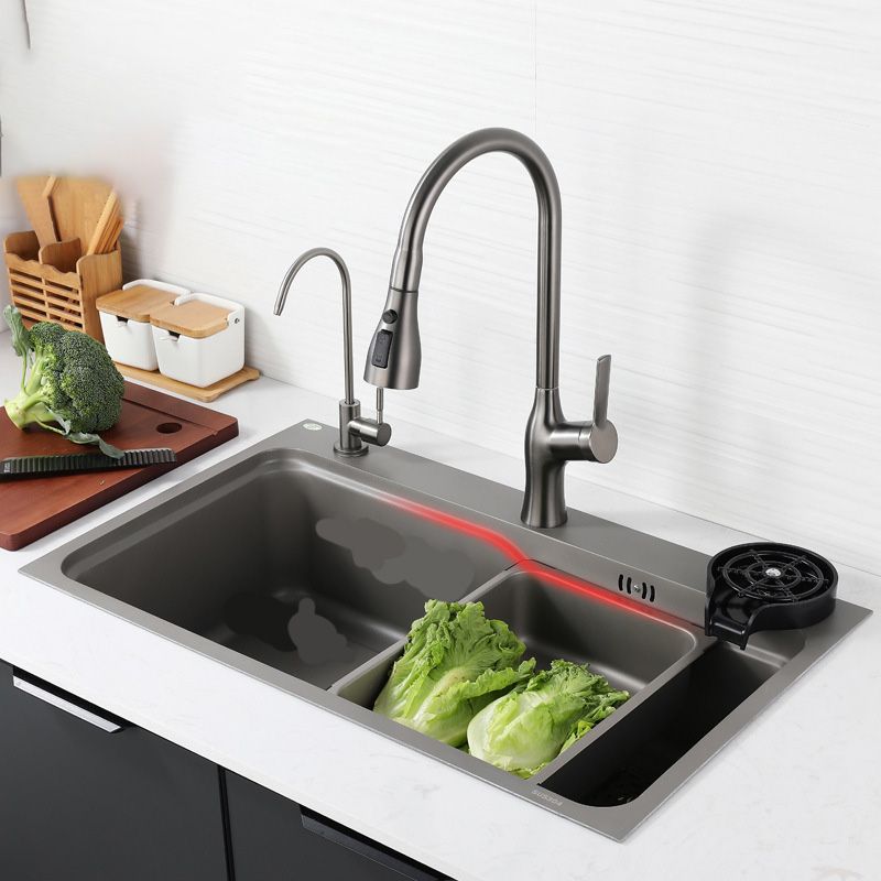 Stainless Steel Kitchen Sink Rectangle Shape Kitchen Sink with Single Bowl Clearhalo 'Home Improvement' 'home_improvement' 'home_improvement_kitchen_sinks' 'Kitchen Remodel & Kitchen Fixtures' 'Kitchen Sinks & Faucet Components' 'Kitchen Sinks' 'kitchen_sinks' 1200x1200_f4a3c207-9408-49ef-8186-5dac5807dd12
