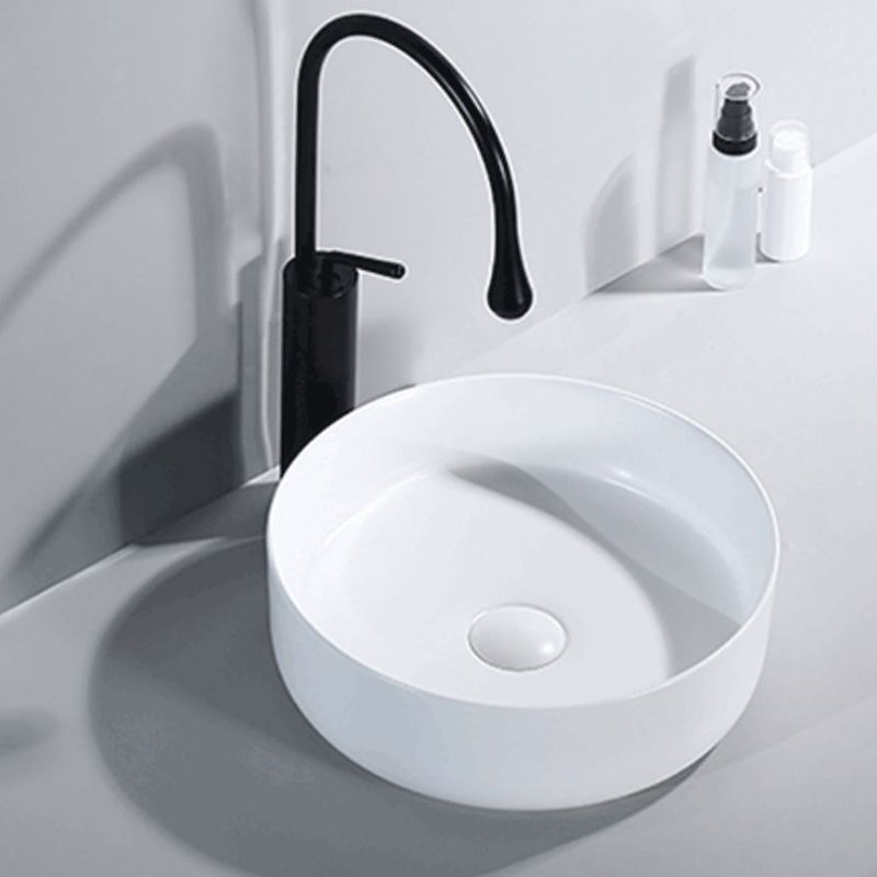 Round Modern Bathroom Sink Porcelain Vessel Bathroom Sink for Home(Faucet Not Included) Clearhalo 'Bathroom Remodel & Bathroom Fixtures' 'Bathroom Sinks & Faucet Components' 'Bathroom Sinks' 'bathroom_sink' 'Home Improvement' 'home_improvement' 'home_improvement_bathroom_sink' 1200x1200_f4affbbb-df66-4bfa-b733-f15545961c1c